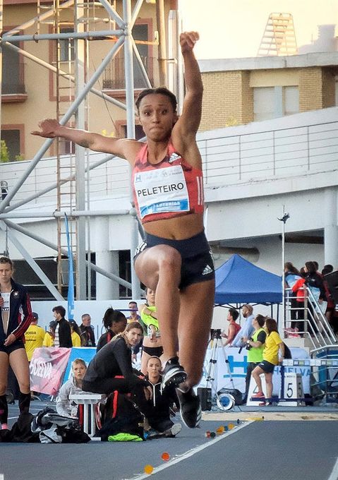 Ana Peleteiro, tercera en triple salto con 14,32