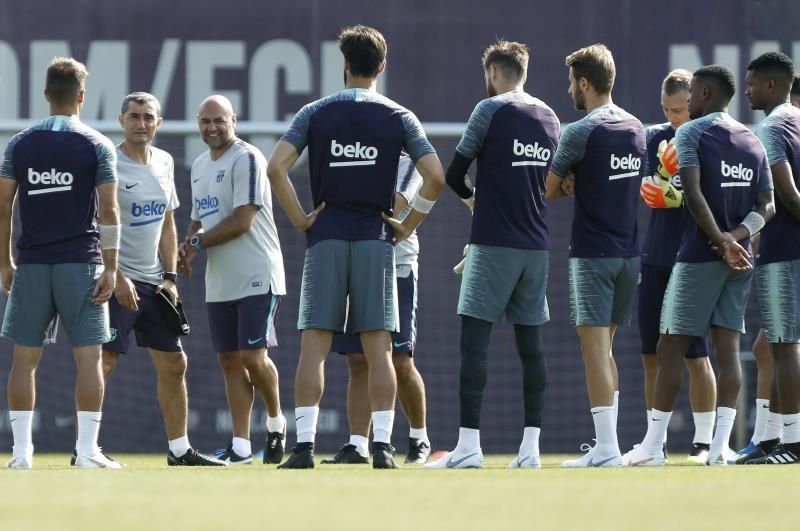Primer entrenamiento azulgrana de la pretemporada con los 14 disponibles