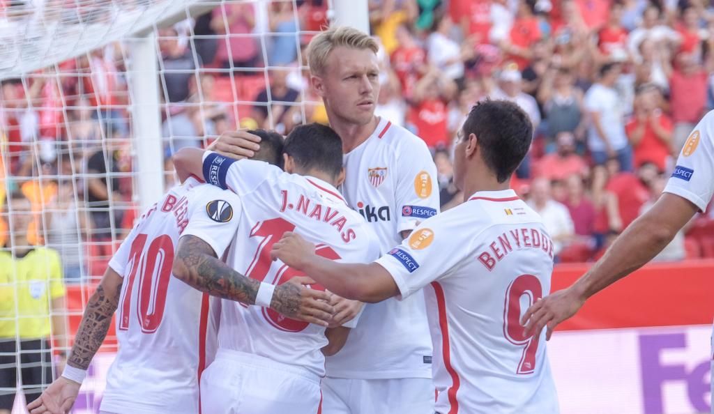 El Sevilla, el más goleador y el que más dispara a puerta de la Europa League