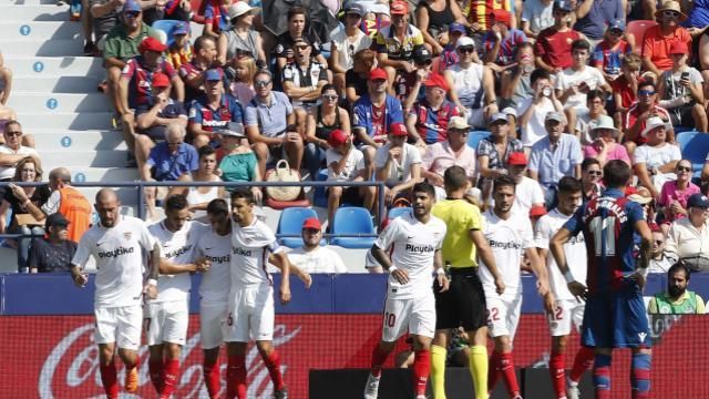 El Sevilla marca por primera vez más de cinco goles fuera en la Liga