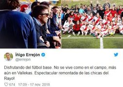 Oleada de zascas a Errejón por un desafortunado tuit sobre fútbol femenino