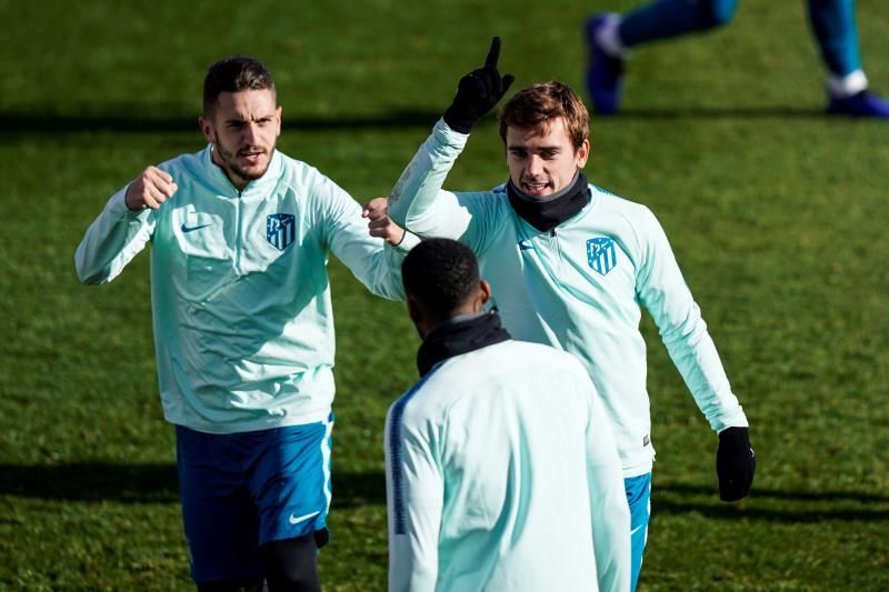 El Atlético ultima su preparación sin Costa, Godín, Giménez y Juanfran