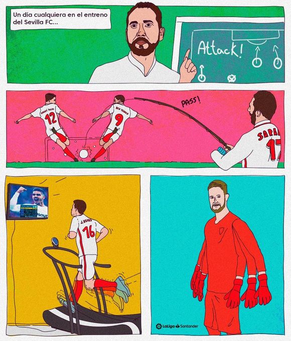 Un día cualquiera en el entrenamiento del Sevilla