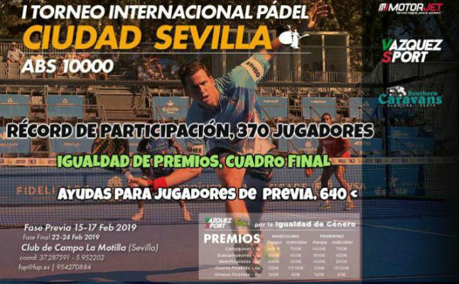 EL I Torneo Internacional de Pádel Ciudad de Sevilla ABS 10.000, bate récords de participación