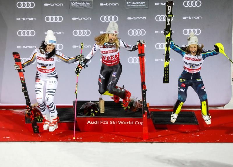Mikaela Shiffrin y Ramon Zenhäusern ganaron los paralelos de Estocolmo