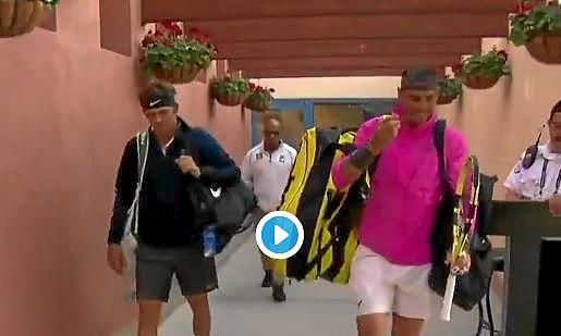 Nadal llega tarde a su debut en el Indian Wells