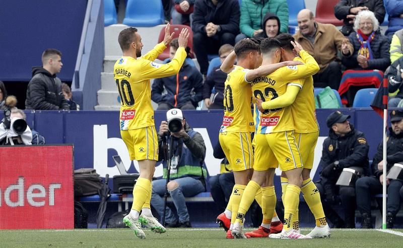 2-2. El Levante sobrevive a dos ventajas del Espanyol y una expulsión