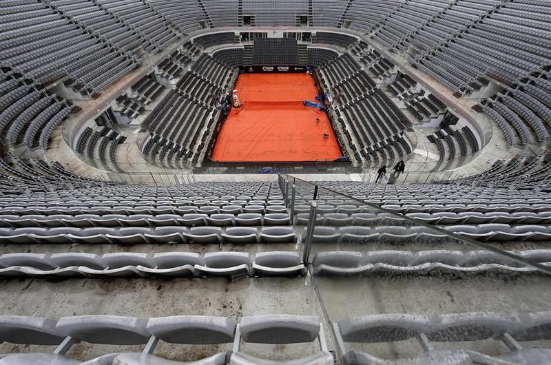 La intensa lluvia pone en duda el debut de Federer, Nadal y Djokovic en Roma