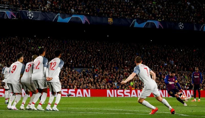 El gol de falta de Messi al Liverpool, el mejor de la Liga de Campeones