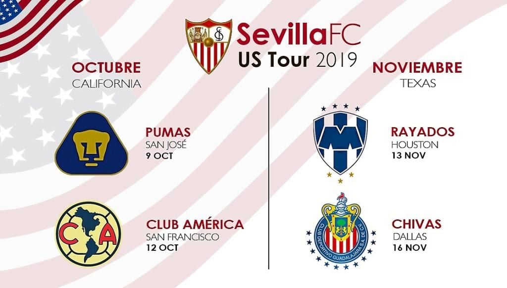 El Sevilla hará una doble gira en Estados Unidos en octubre y noviembre