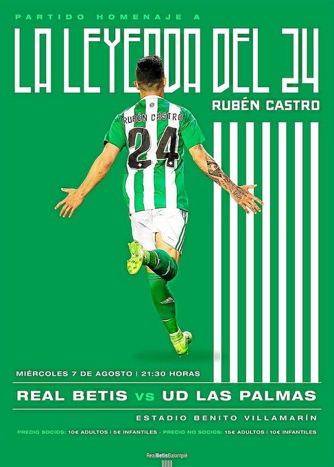 El partido homenaje del Betis a Rubén Castro ya tiene fecha y hora