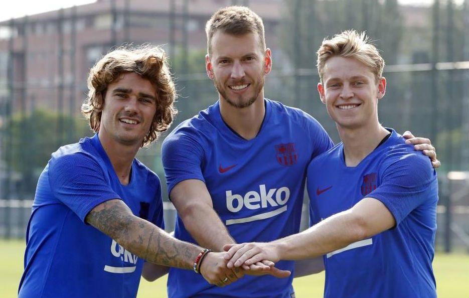 Primer entrenamiento con Griezmann, De Jong y Neto