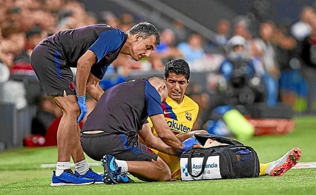 Luis Suárez, con una lesión en el sóleo, no estará ante el Betis