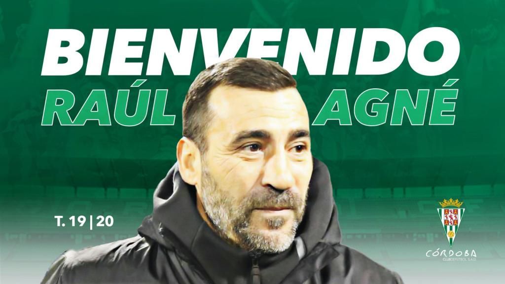 El Córdoba coloca a Raúl Agné al frente de su proyecto de ascenso