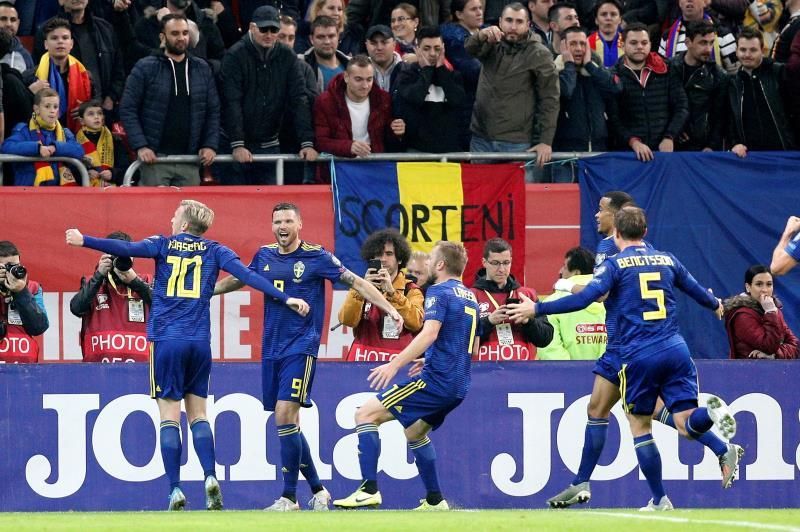 0-2. Berg y Quaison sellan triunfo sueco en Bucarest y el pase a la Eurocopa