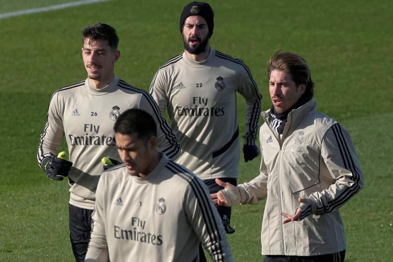 Ramos se entrena con el grupo en vísperas del Sevilla