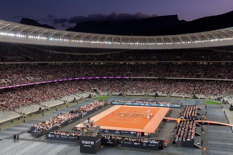 Nadal y Federer baten récord al jugar en Sudáfrica ante 52.000 espectadores