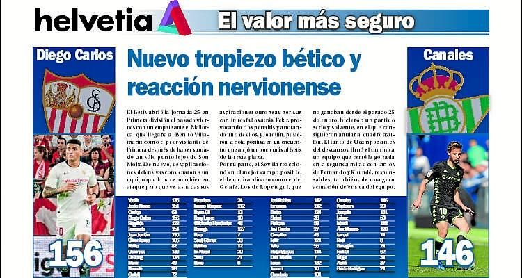 Nuevo tropiezo bético y reacción nervionense