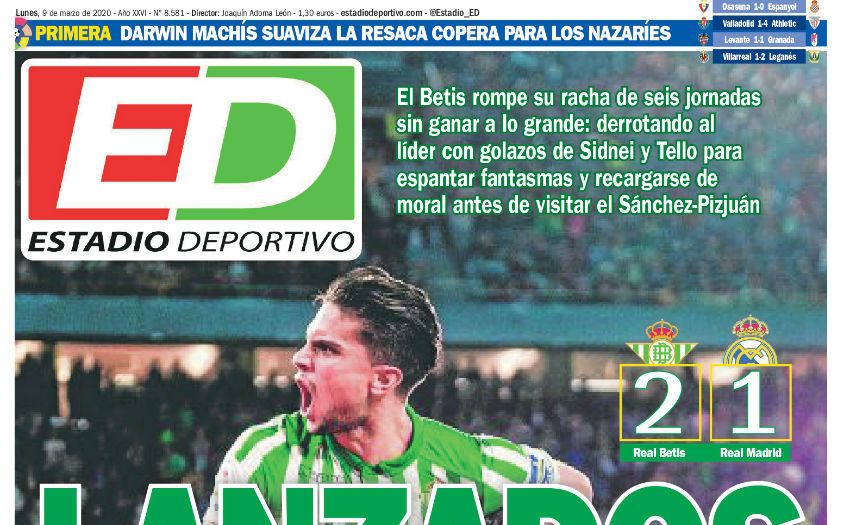 La portada de ESTADIO