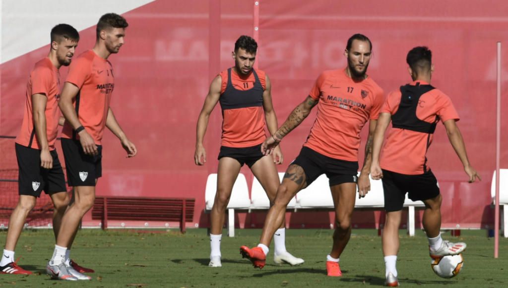 El Sevilla FC ya prepara en grupo el duelo ante la Roma