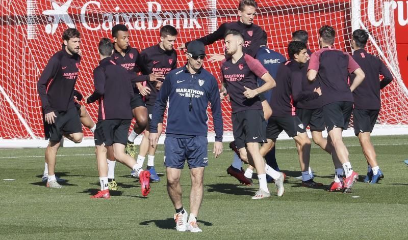 El Sevilla intensifica el trabajo en su ciudad deportiva antes de viajar a Alemania