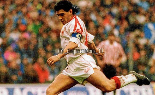 Maradona no se olvida del Sevilla y rememora su debut