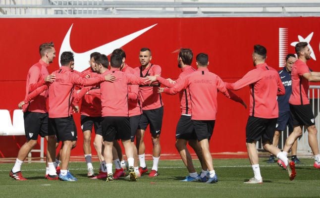 Tres ausencias en la sesión del Sevilla FC previa a su viaje a Bilbao