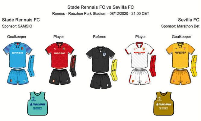 El Sevilla retoca su indumentaria en Rennes