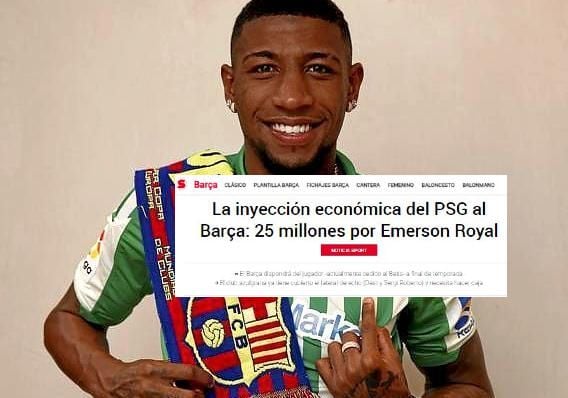 Barcelona y PSG cifran la 'operación Emerson' en 25 millones; el Betis saca la calculadora