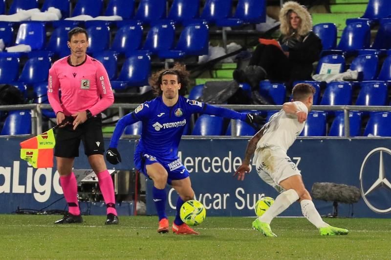 0-0. Getafe y Huesca empatan al descanso en el Coliseum