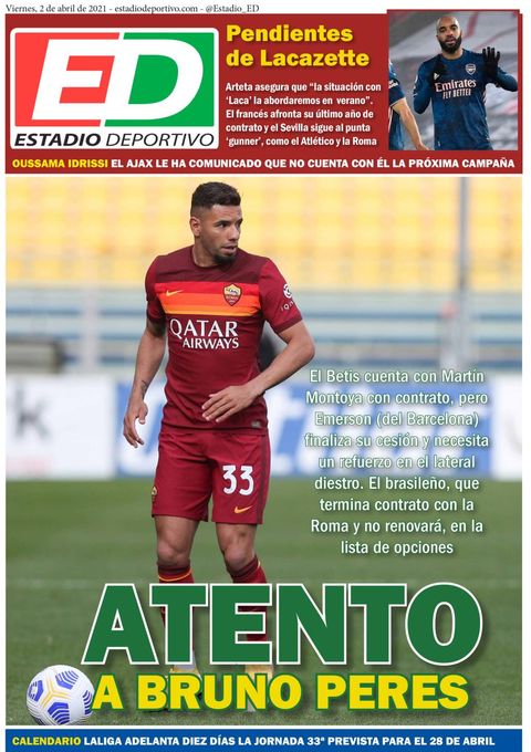 La portada de ESTADIO