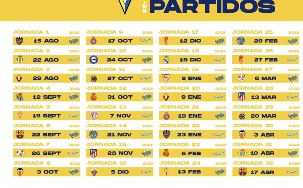 El Cádiz CF ya conoce su calendario 2021/2022