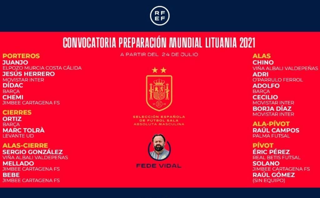 El bético Eric Pérez entra en la última lista de la selección de Futbol Sala previa al Mundial