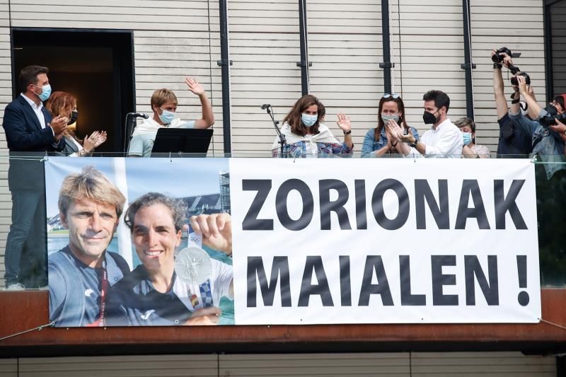 Maialen Chourraut recibe el cariño su pueblo, Lasarte-Oria