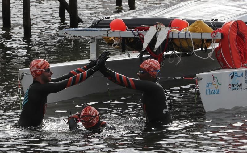 El sueño del nadador francés paralímpico ya se hace realidad en el Titicaca