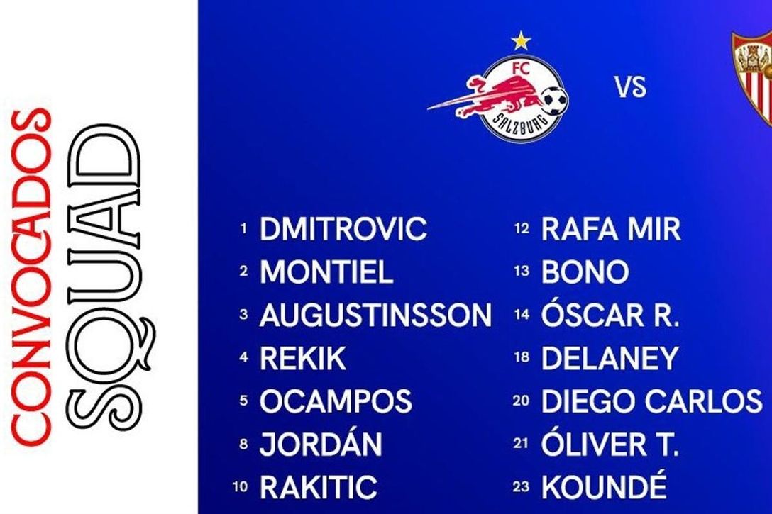 Una lista para Salzburgo... con sólo 17 jugadores del primer equipo