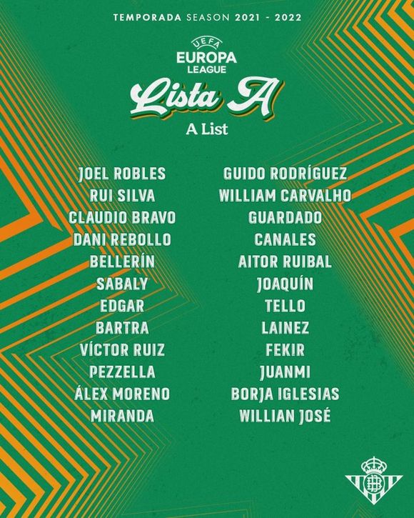 Sorprendentes novedades en la lista del Betis para la Europa League