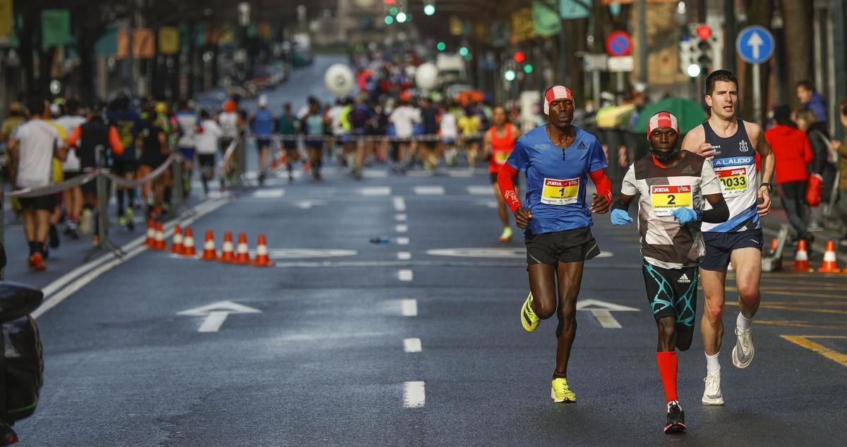 El keniano Kipyego y la ecuatoriana Pila, ganadores del Maratón de Bilbao