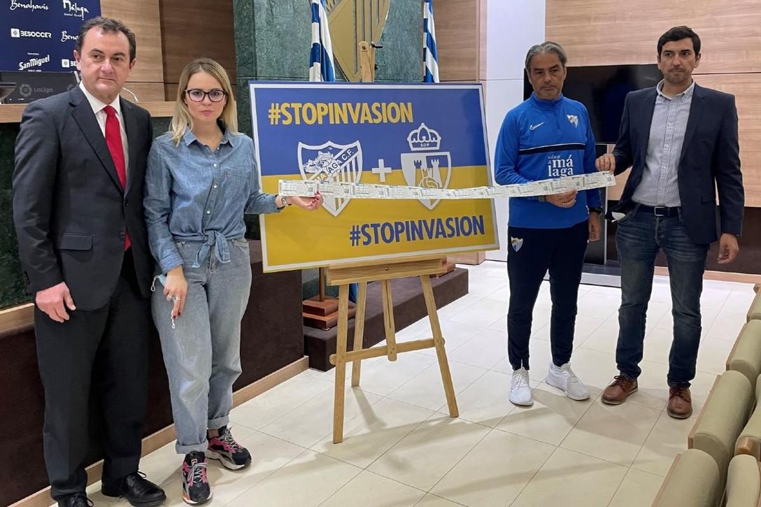 El Málaga se lanza a ayudar a Ucrania: "Nos pidieron sacos para cadáveres y fue una petición muy dura"