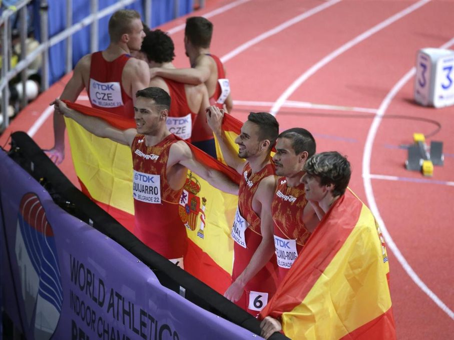 España plata en relevos 4x400 por detrás de Bélgica con 3:06.82