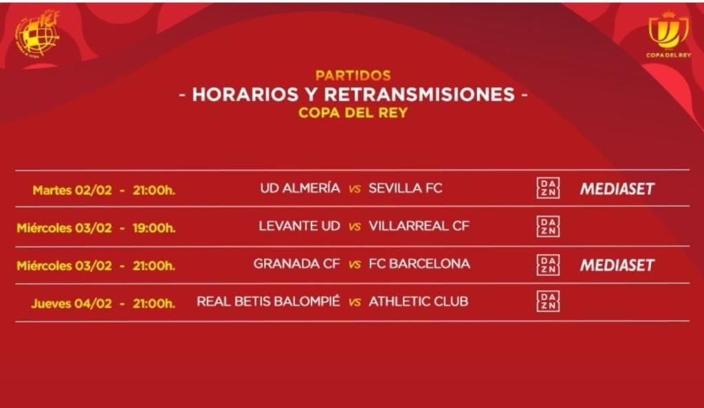 Clínica Leche Tender Ya hay horarios y television para los partidos de Copa del Rey de Betis y  Sevilla - Estadio Deportivo