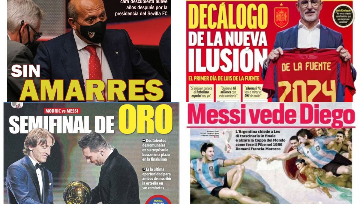 Del Nido sin amarres, Fekir no se mueve, la ilusión de De la Fuente, Messi vs. Modric... Así vienen las portadas