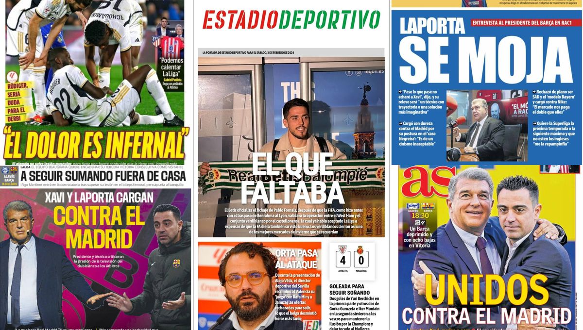 Fornals ya está aquí, Orta señala a los culpables, Laporta y Xavi atizan al Real Madrid... Así vienen las portadas del 3 de febrero