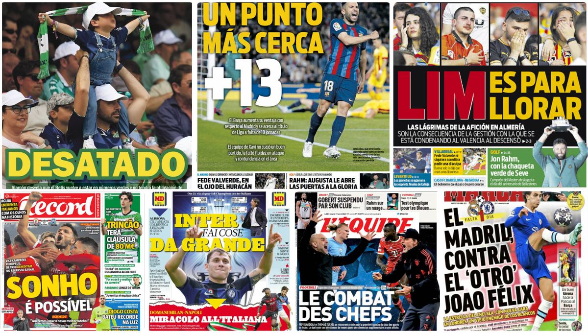 Un Betis desatado, Martial amenaza al Sevilla, Lim hace llorar al Valencia, la Champions... las portadas del martes