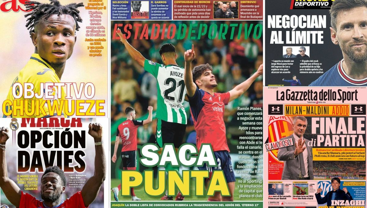 El fichaje de Abde por el Betis, las dudas de Monchi, Joaquín, Davies, Messi.. así llegan las portadas