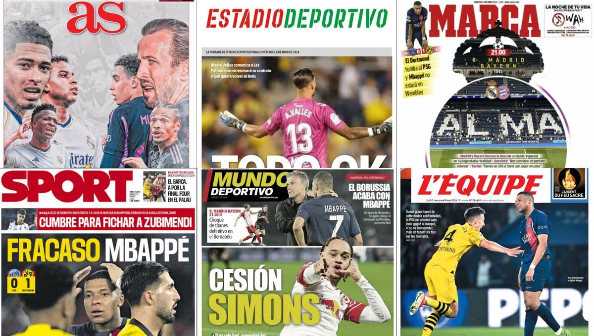 Los tres fichajes del Barcelona, el nuevo portero del Betis, el fracaso de Mbappé... así vienen las portadas