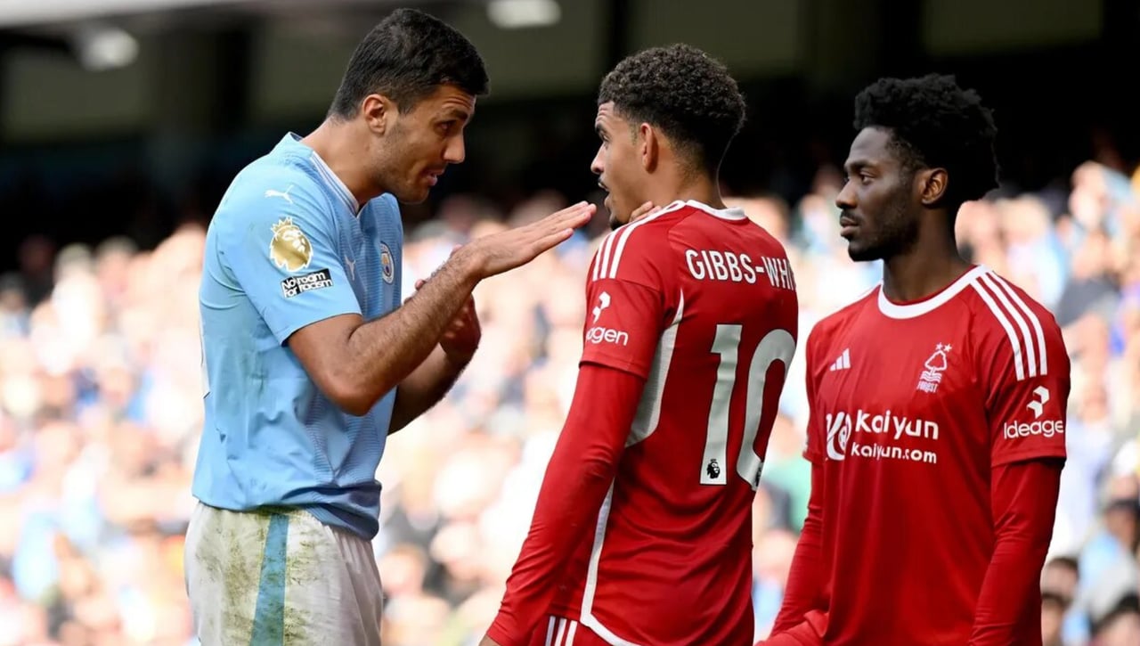 A Rodri se le va y acaba expulsado ante el Nottingham Forest