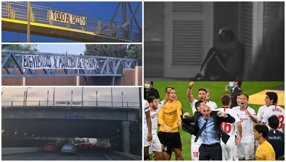 Sevilla - Juventus: tuit de Monchi, vídeo de los Biris, pancartas en la SE-30... así amanece Sevilla en el gran día