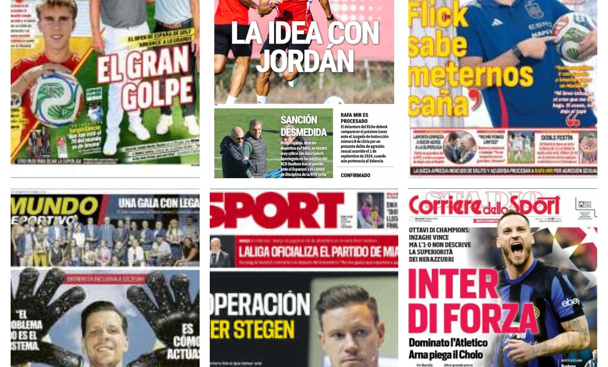 El rol de Joan Jordan en el Sevilla, la vuelta de Barrios a la Selección Española, la portería del Barcelona...así vienen las portadas