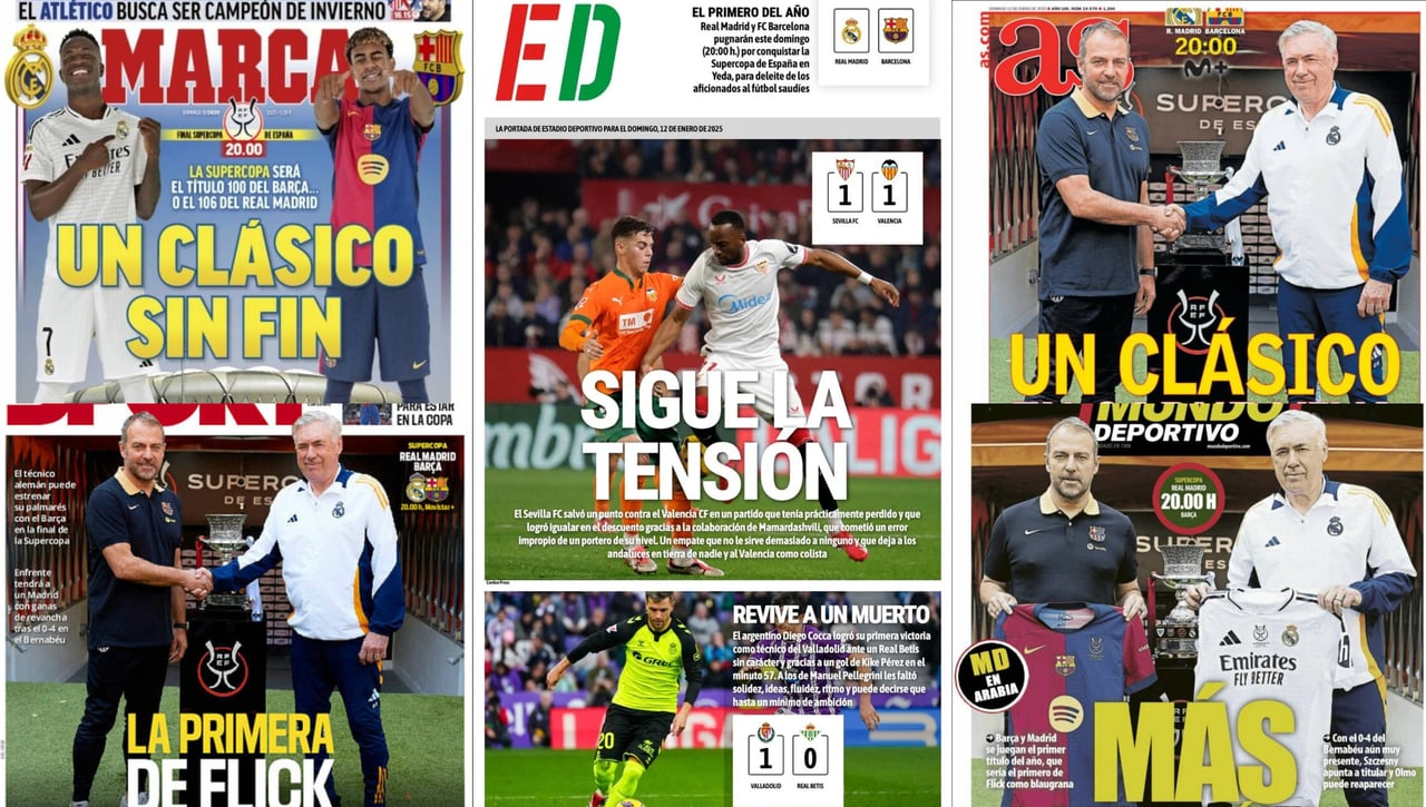 'Revive a un muerto', 'Sigue la tensión', 'Un Clásico en carne viva'... Así vienen las portadas